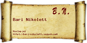 Bari Nikolett névjegykártya